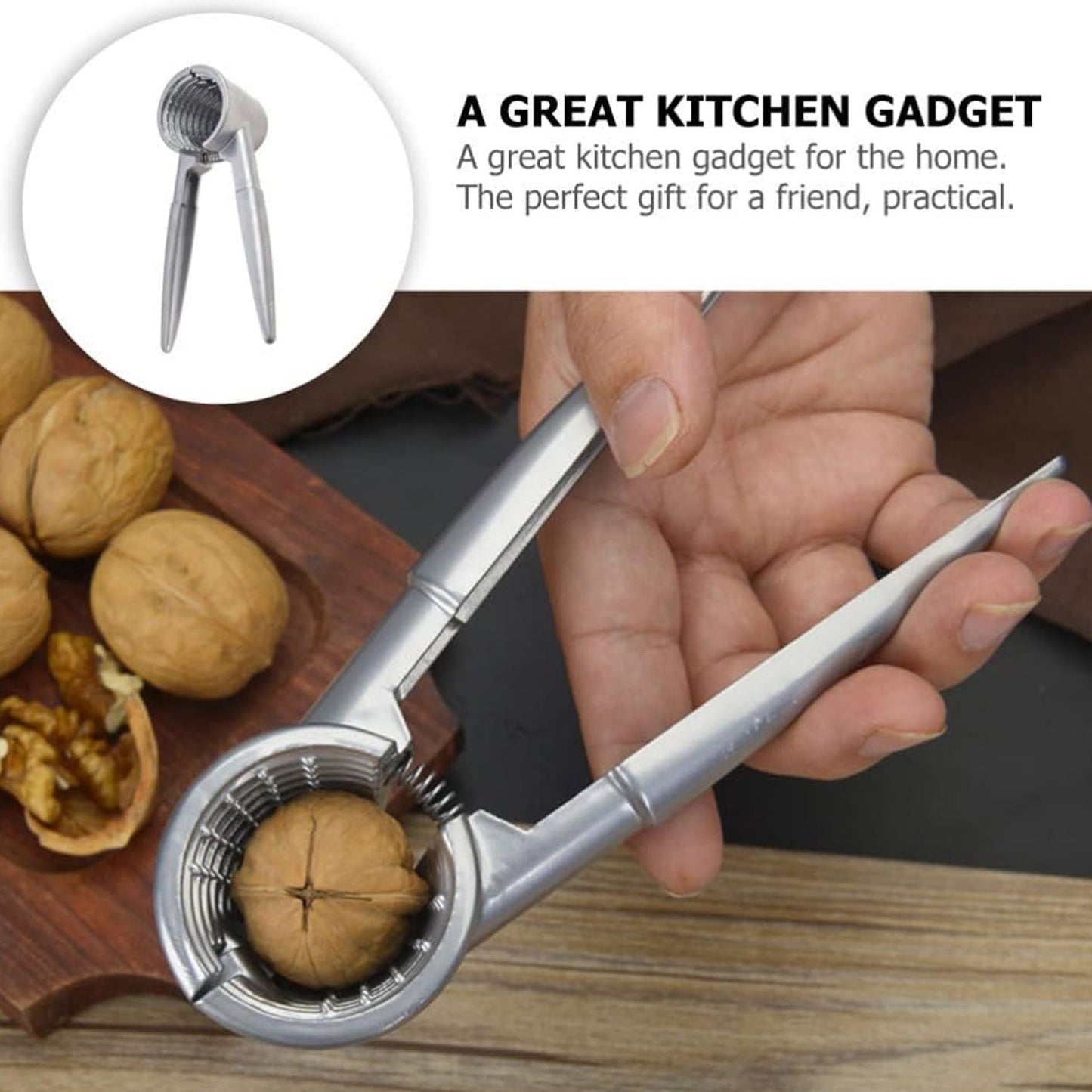 Walnut Cracker, Luxury Die Cast Stainless Alloy Nut Cutter Walnut Clamp Plier Portable Smart Walnut Akhrot Pincers Bottle Opener for Pecans, Almonds, Brazil Nuts