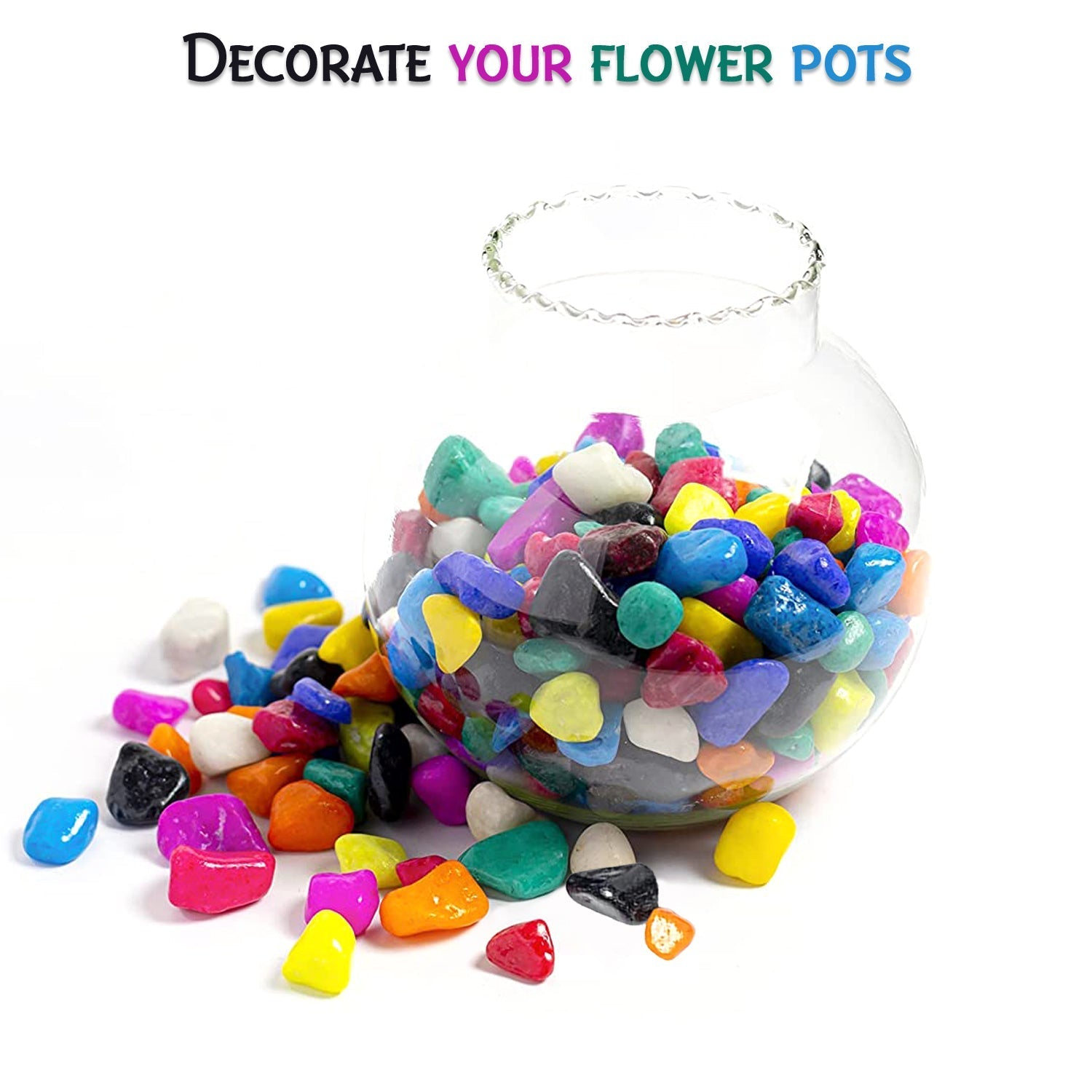 4979 Decorative Stones and Pebbles for Garden, Vase Fillers Multicolor. 