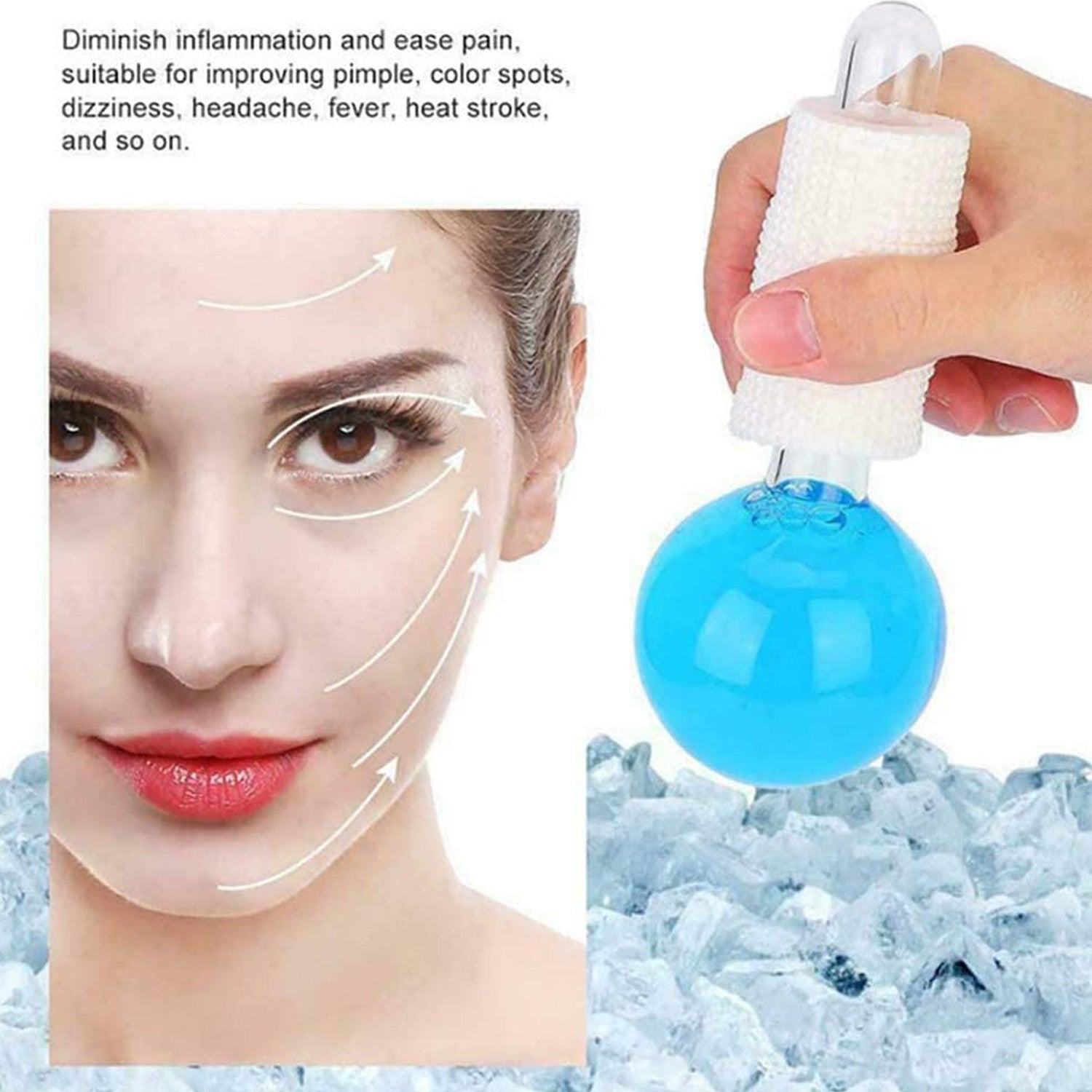 6200 Facial Massage Ice Ball Face Massager Ball Ice Face Roller Crystal Eyes Massager 