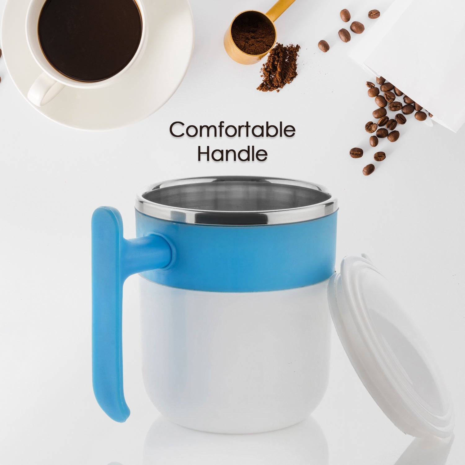 Stainless Steel Lid Cover Hot Coffee/Tea Mug Hot Insulated Double Wall Stainless Steel, Coffee and Milk Cup with Lid - Coffee Cup (1 Pc ) - Discount Karo