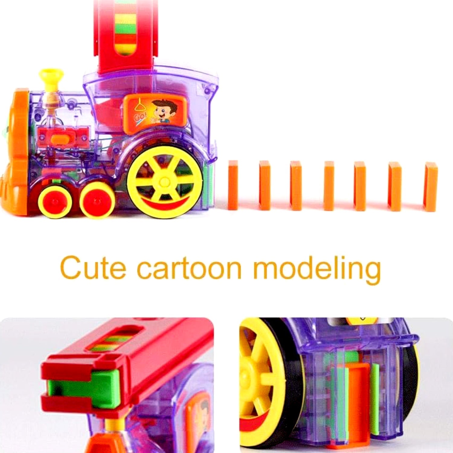 Play Game Transparent Funny Train Engine with Blocks Set 60 Blocks Toy with Music and Lights Automatic Blocks Toy Train Set for Kids ( Batteries not included) - Discount Karo