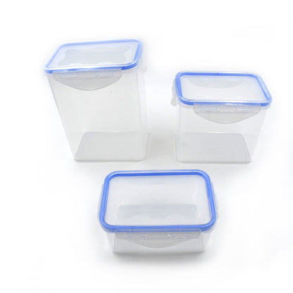 Kitchen Storage Container Set with Food Grade Plastic and Air Seal Lock Lid for Storage of Grocery, Spices, Dry fruits Use For Home, Office, Restaurant, Canteens (3 Piece Set) - Discount Karo