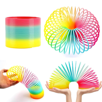 Rainbow Spring, Rainbow Spring Toys, Slinky, Slinky Spring Toy, Toy for Kids, for Kids Adults of All Age Group, for Birthdays, Compact and Portable Easy to Carry (1 Pc) - Discount Karo