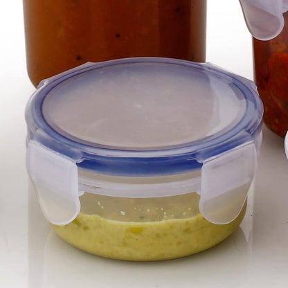 Plastic Liquid Round Airtight Food Storage Container with Leak Proof Locking Lid - Discount Karo