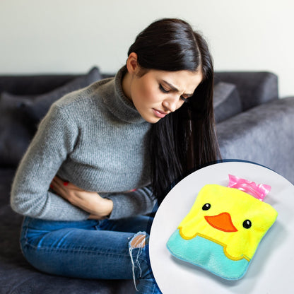 Yellow Duck design small Hot Water Bag with Cover for Pain Relief - Discount Karo