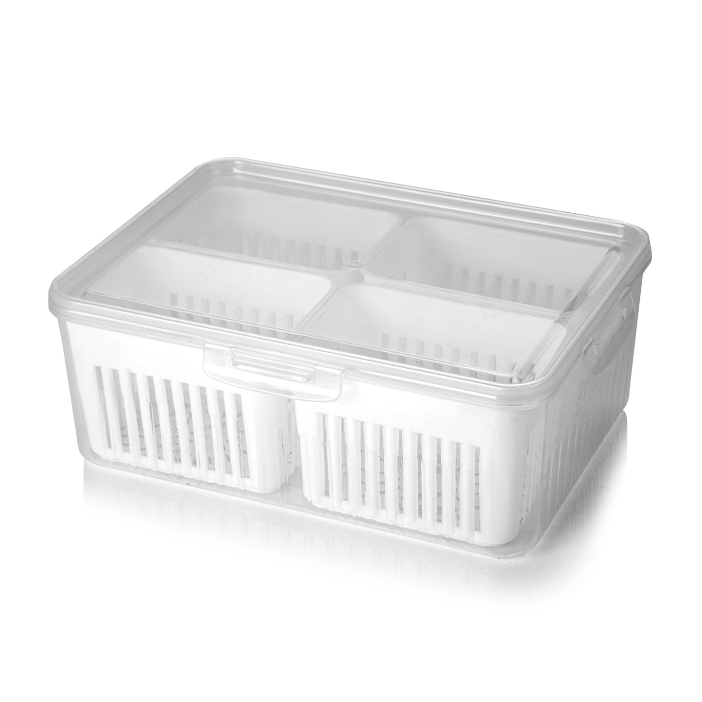 Fridge Storage Boxes Freezer Storage Containers, Container for Kitchen Storage Set, Storage in Kitchen, Vegetable Storage, Draining Crisper Refrigerator Food Box (1 Pc) - Discount Karo