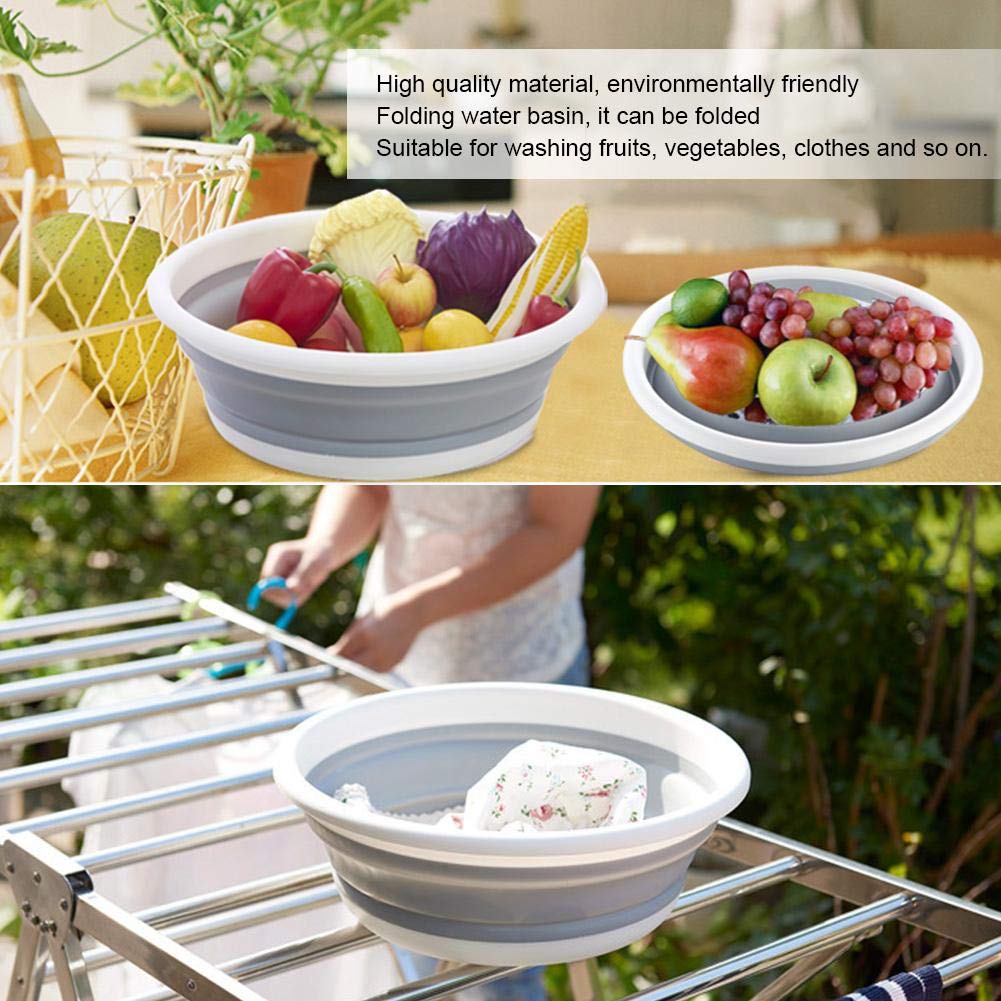 4087 Portable Folding Basin, Lightweight Wash Basin Folding Water Basin for Travel Washing Clothes Vegetables 