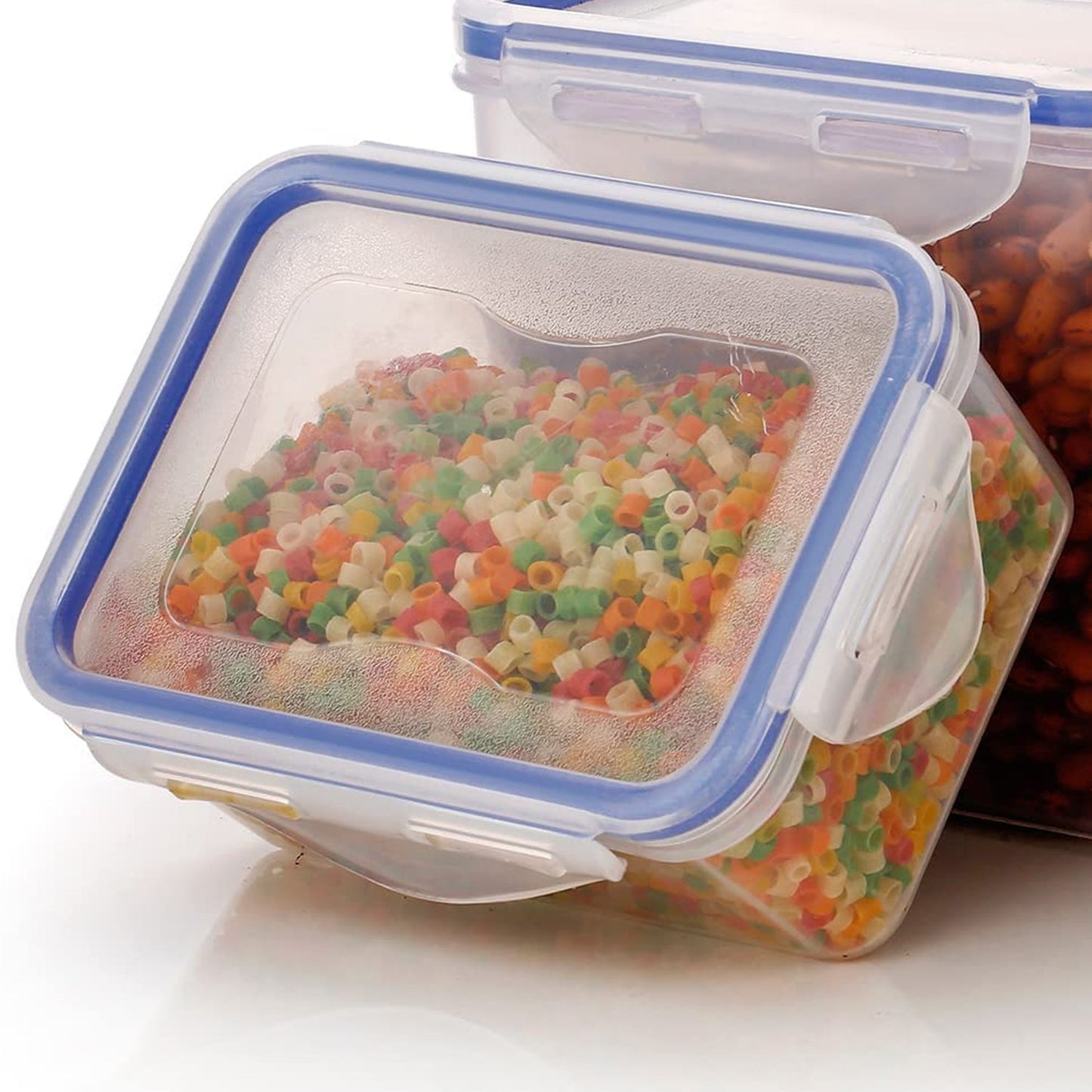 Rectangle Food Storage Containers: Airtight, Leak-Proof Lids (3-Pack, Clear ABS) - Discount Karo