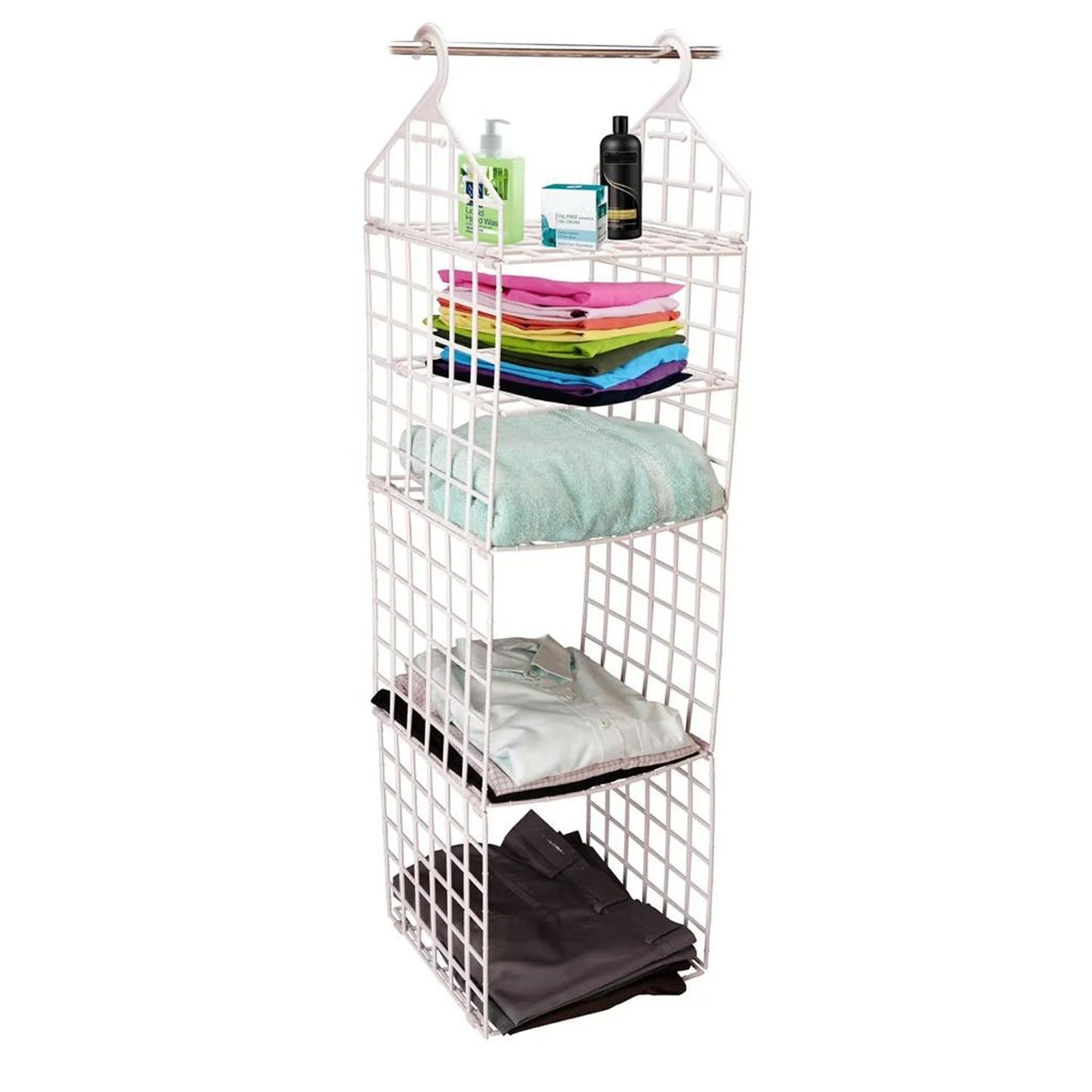 MULTIPURPOSE 5 LAYER FOLDING CLOTHES STORAGE RACKS||CLOSET FOR STUDENTS WARDROBE SHELVES SOCKS, SCARF, T-SHIRT, ETC||HANGING ORGANIZER STORAGE HOLDERS & RACKS