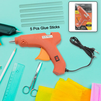 Professional 60 Watt Hot Melt Glue Gun with 5 Glue Sticks & On/Off Switch - Discount Karo