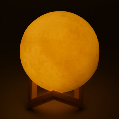 true home Moon Night LAMP with Wooden Stand Night LAMP for Bedroom