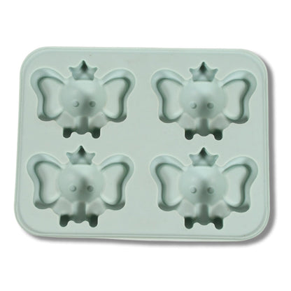 Silicone Cartoon Shape 4 Grid Ice Cube Tray Ice Cube Molds Trays Small Cubes Tray For Fridge, Flexible Silicon Ice Tray (1 pc) - Discount Karo