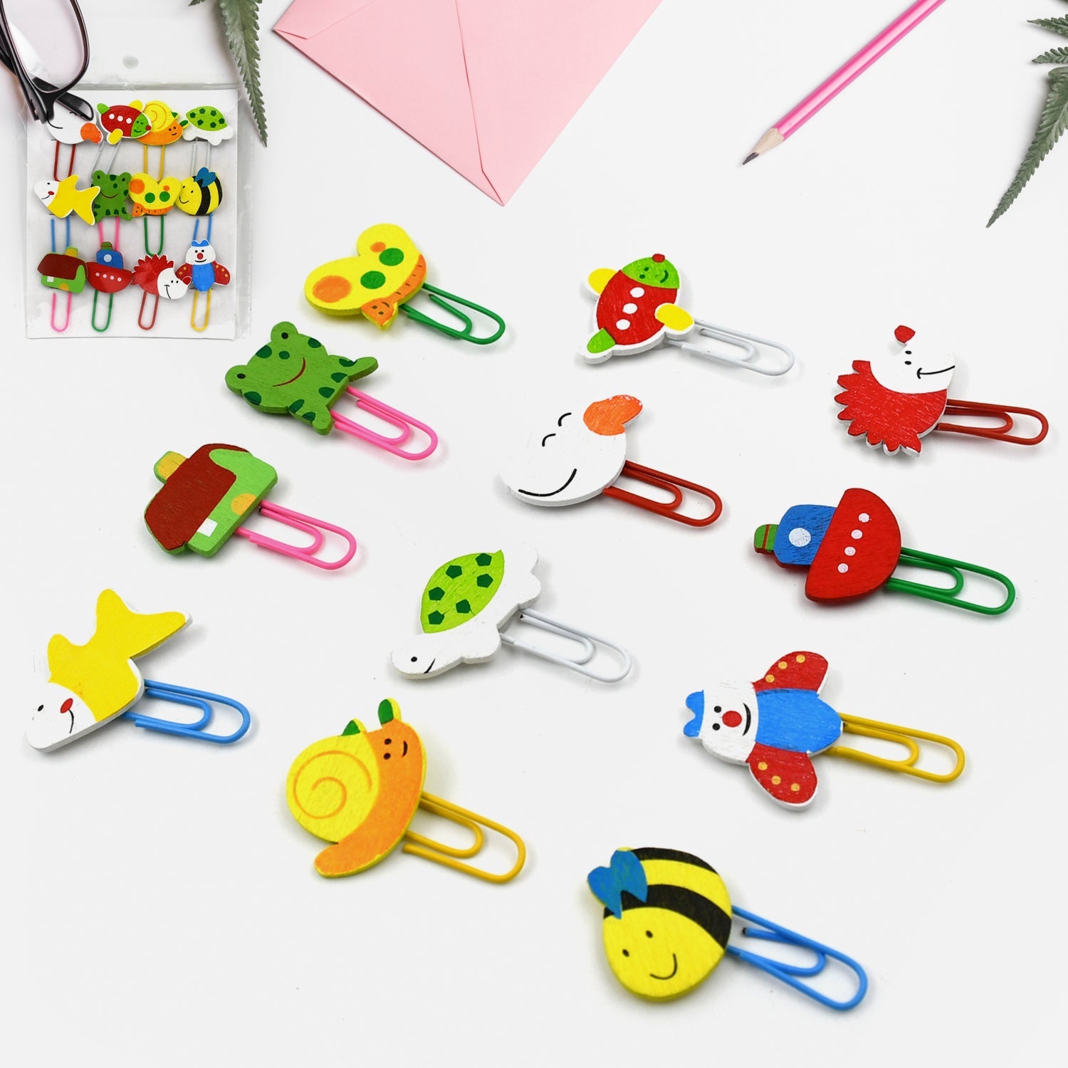 Multifunction Cartoon Paper Clips, Durable & Rustproof, Colored Paper Clips for Paperwork, DIY Work, classify Documents, Bookmark, Snacks Bag Clips, Suitable for Home, School, Office (12 Pcs Set) - Discount Karo