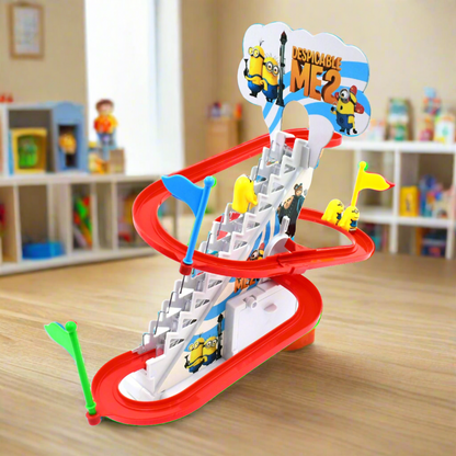 Ducks Climb Stairs Toy Roller Coaster, Electric Duck Chasing Race Track Set, Fun Duck Stair Climbing Toy with Flashing Lights Music and 3 Ducks, Small Ducks Climbing Toys - Discount Karo