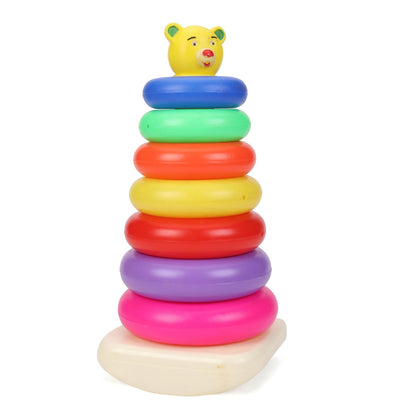 Plastic Baby Kids Teddy Stacking Ring Jumbo Stack Up Educational Toy 7pc - Discount Karo