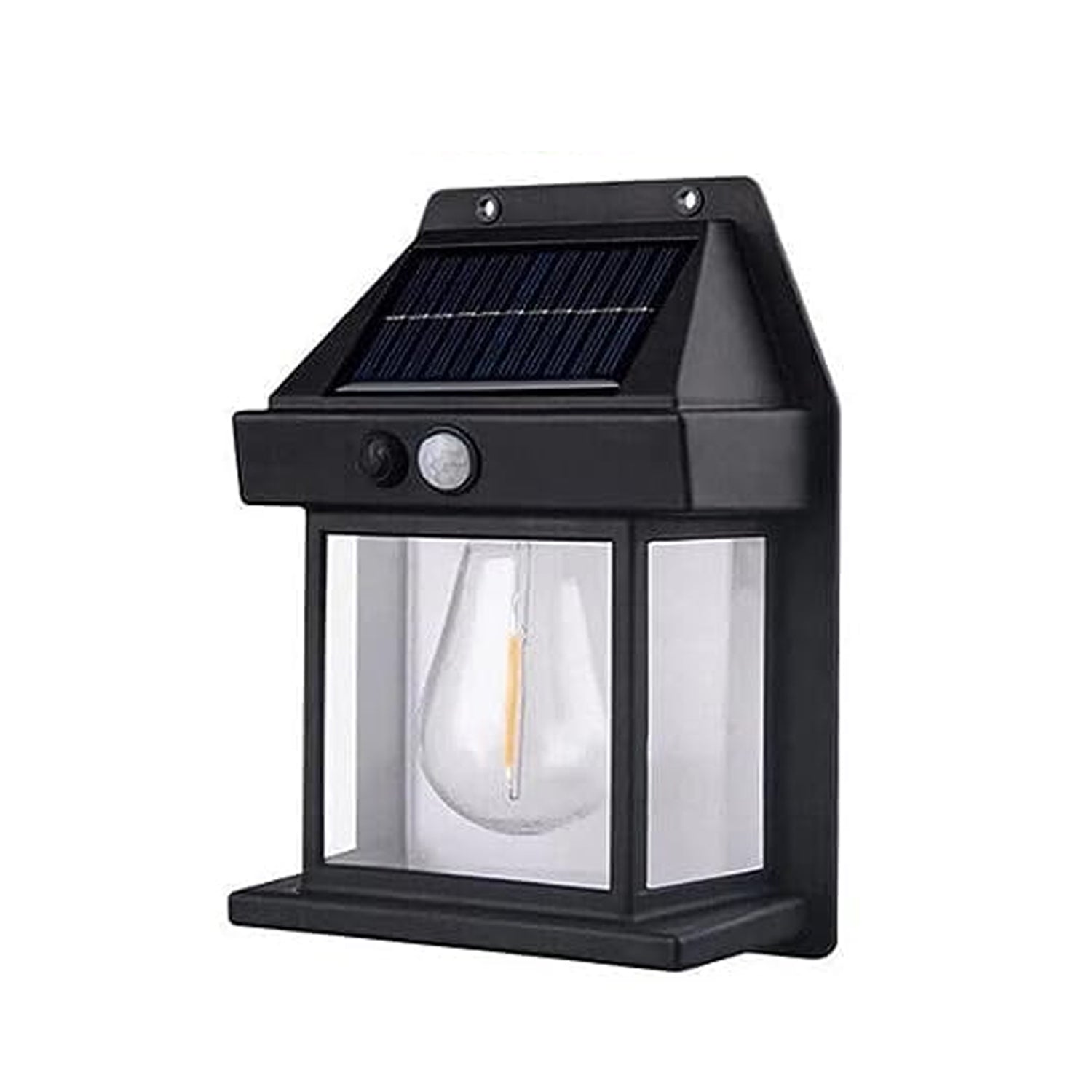 Solar Wall Lights / Lamp Outdoor, Wireless Dusk to Dawn Porch Lights Fixture, Solar Wall Lantern with 3 Modes & Motion Sensor, Waterproof Exterior Lighting with Clear Panel (1 Pc ) - Discount Karo