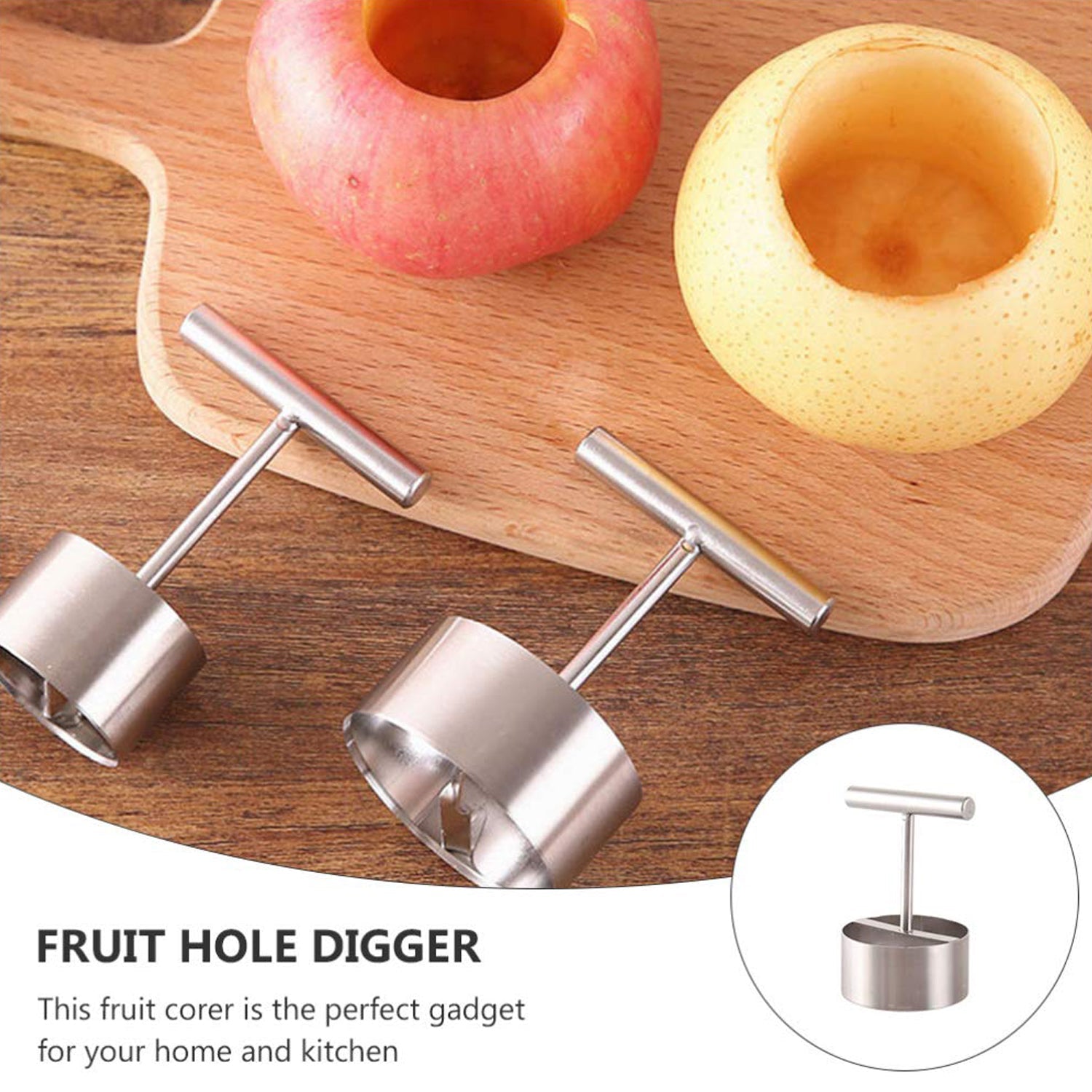 Corer Pear Core Separator Vegetable Core Remover Seeder Cutter Pitter Fruit Hole Remover Coring Tool (1 Pc) - Discount Karo