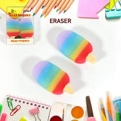 Jelly Popsicle Shape Fancy &amp; Stylish Erasers, Mini Eraser Creative Cute Novelty Eraser for Children Eraser Set for Return Gift, Birthday Party, School Prize (2 Pc Set| Mix Design) - Discount Karo