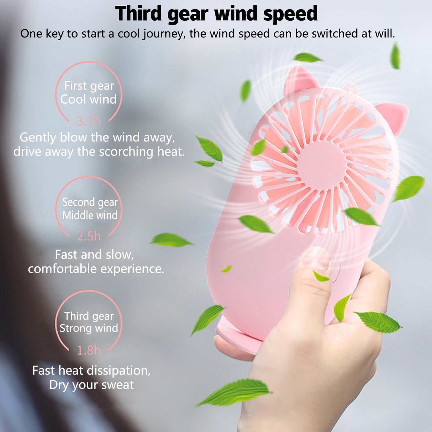 4830 Handheld Fan Creative Mini Fan Personal Fan USB Fan Pocket Fan with Bracket Table Personal Fan for Desktop Mini Fan Mini Fans Personal Fans 