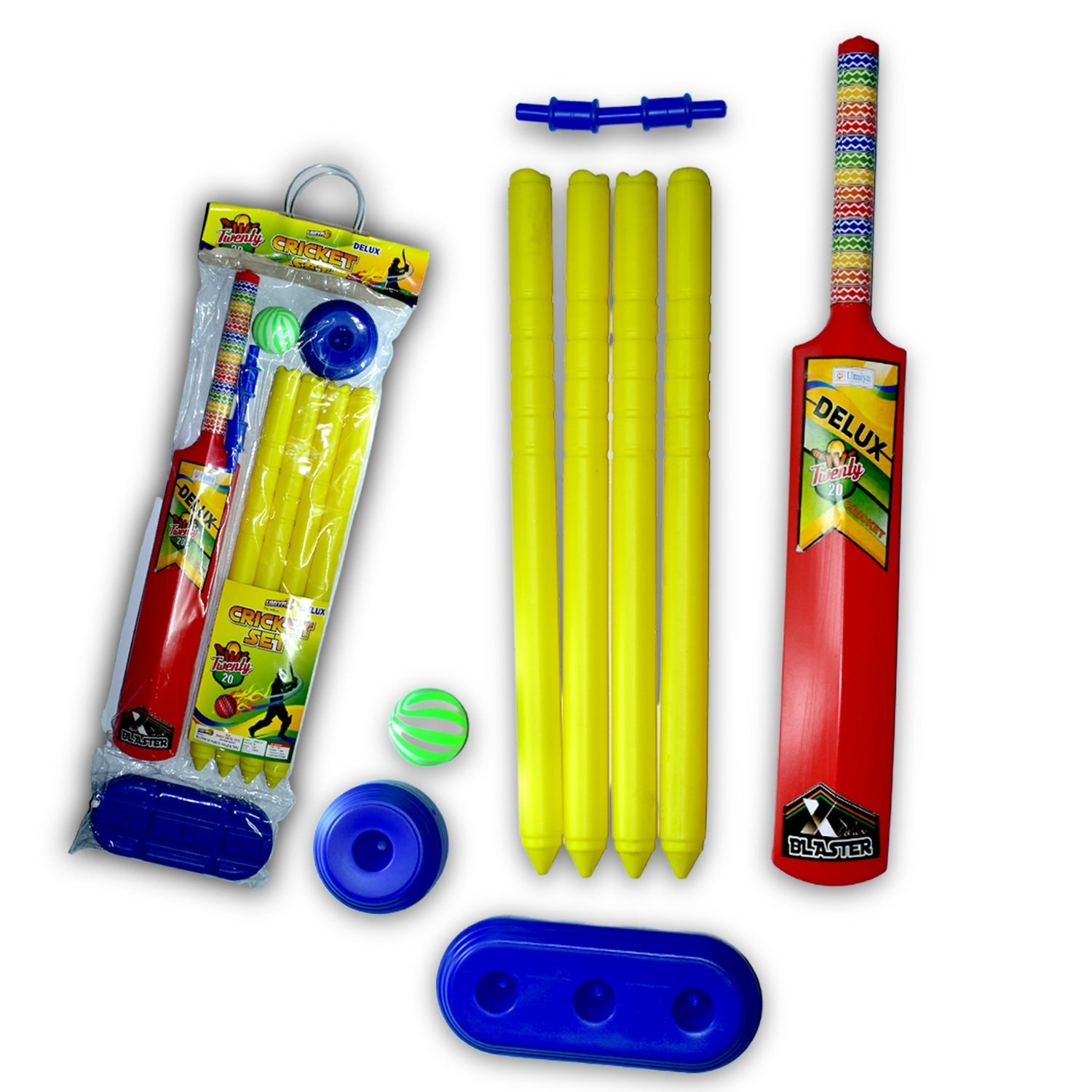 8014 Plastic Cricket Set with Stump,Ball and Bat Kit 