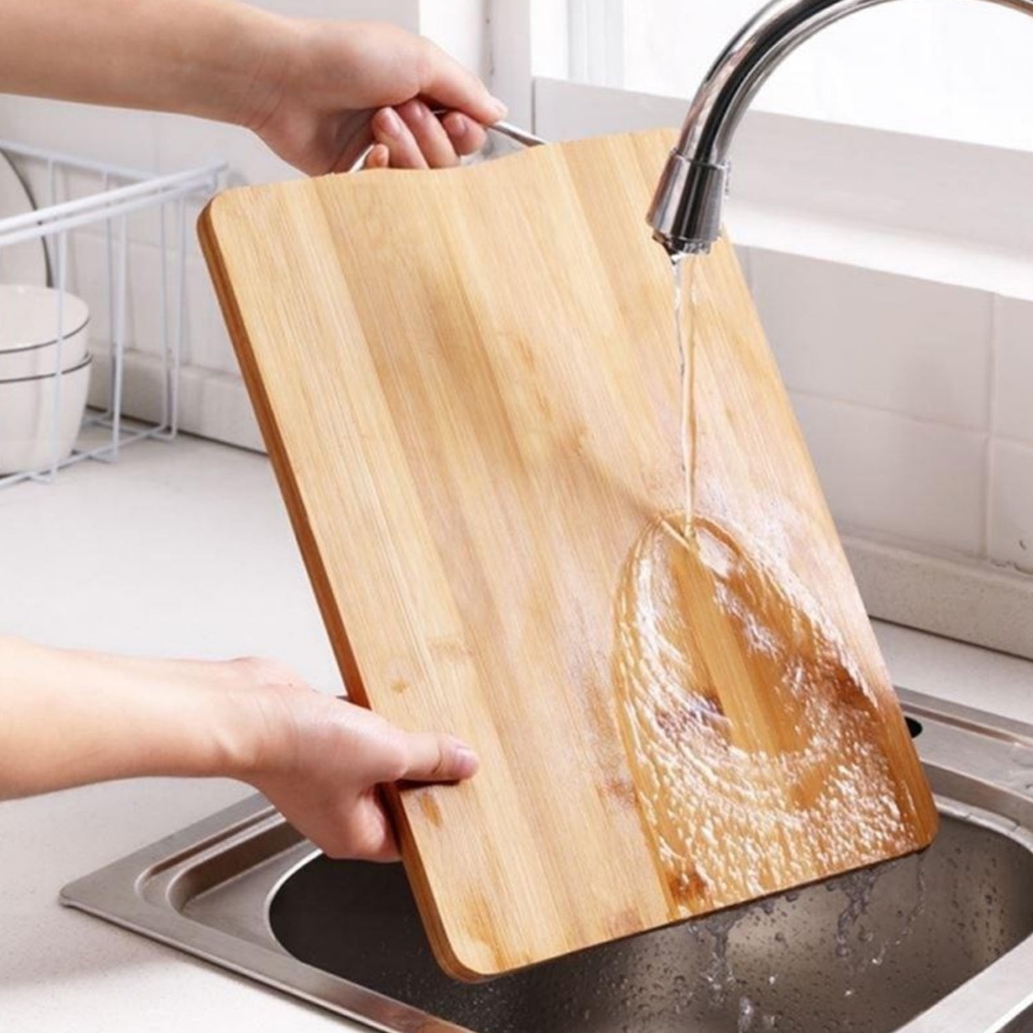 Wooden Chopping Board Big Size Kitchen Chopping Board Household Cutting Board Knife Board Vegetable Cutting and Fruit Multi-purpose Steel Vs Wooden Sticky Board Cutting board For Kitchen Use - Discount Karo