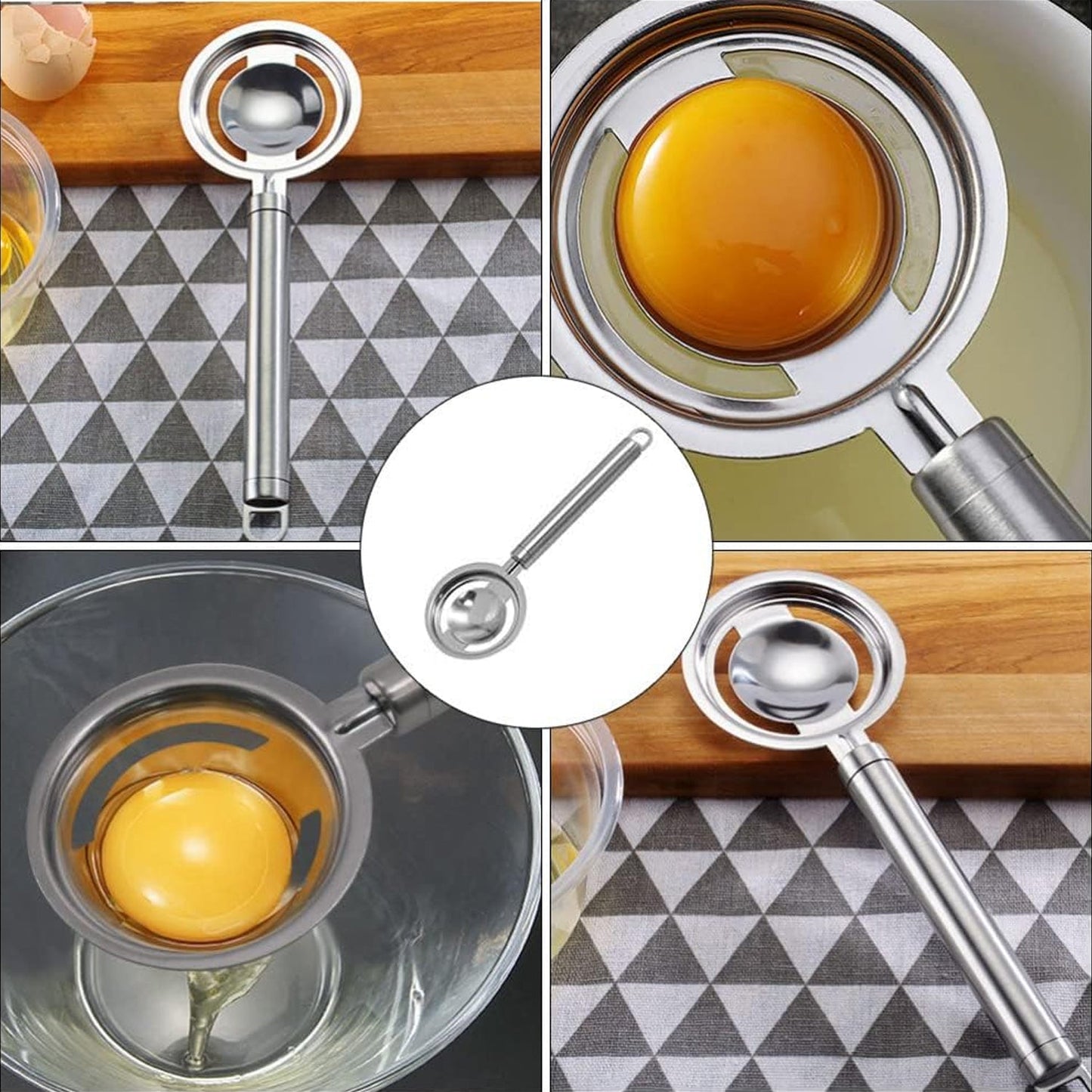 kitchen tools Egg Yolk White Separator Stainless Steel Egg White Separator Tools Eggs Yolk Filter Gadgets Kitchen Gadgets Separating Funnel Spoon Egg Divider Tools - Discount Karo