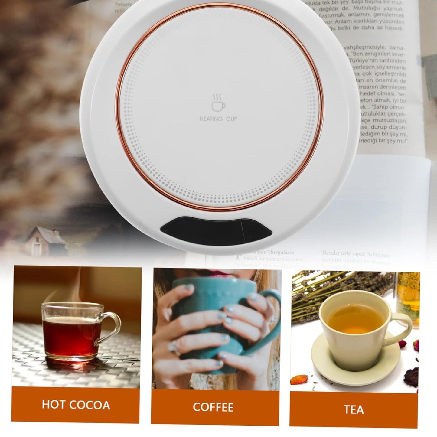 USB Warm Coaster Heated Coffee Mug Portable Office Desk Portable Cup, Heater Coffee Mug Warmer Electric Cup Warmer (1 Pc) - Discount Karo