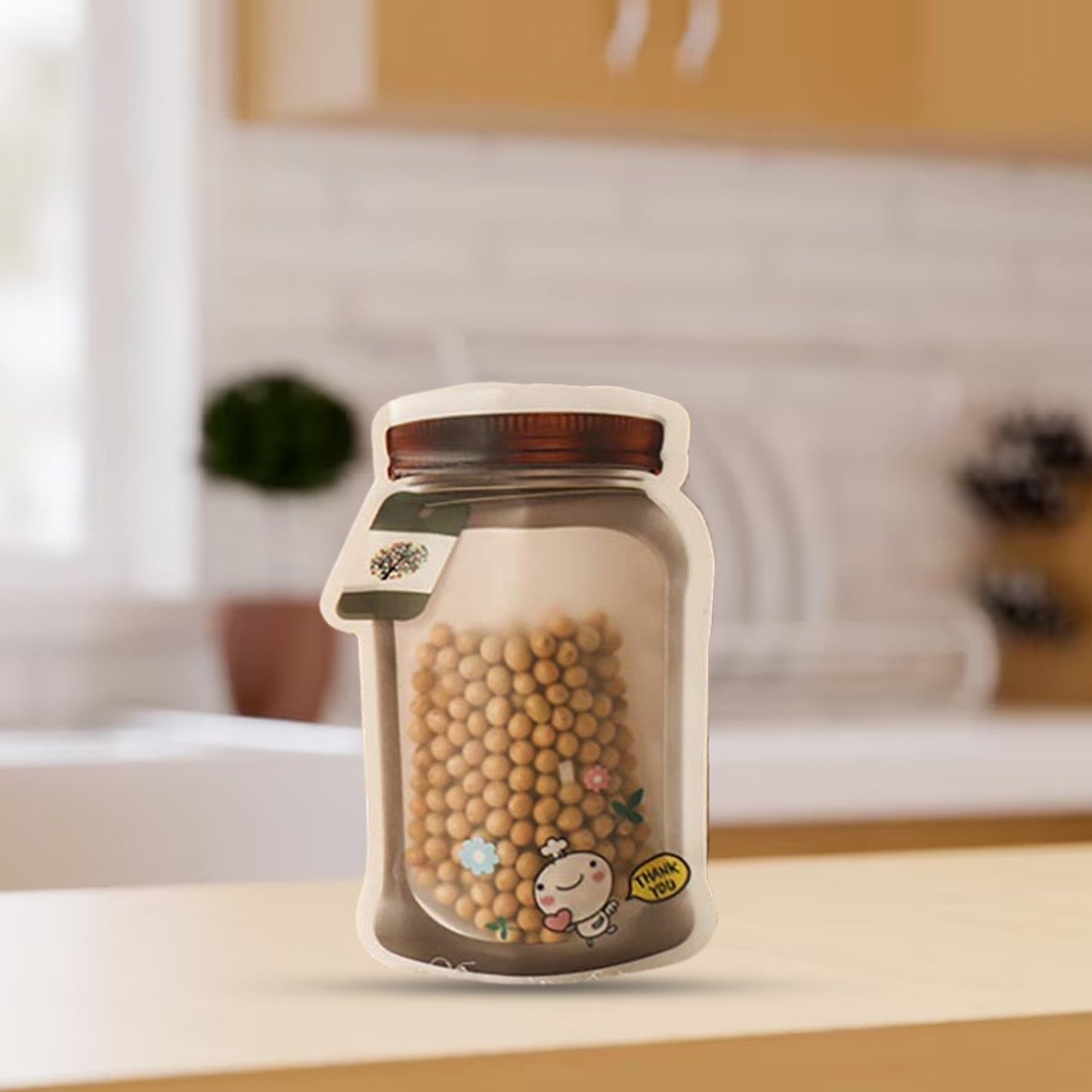 Plastic Transparent Small Jar Shaped Pouch With Zipper (1 Pc) - Discount Karo