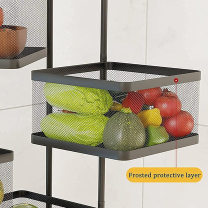 Metal High Quality Kitchen Trolley Kitchen Organizer Items and Kitchen Accessories Items for Kitchen Rack Square Design for Fruits & Vegetable Onion Storage Kitchen Trolley with Wheels (3 Layer) - Discount Karo