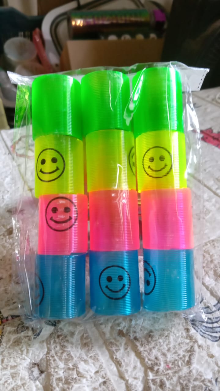 Multicolor Magic Smiley Spring, Spring Toys, Slinky, Slinky Spring Toy, Toy for Kids for Birthdays, Compact and Portable Easy to Carry (12 Pcs Set) - Discount Karo