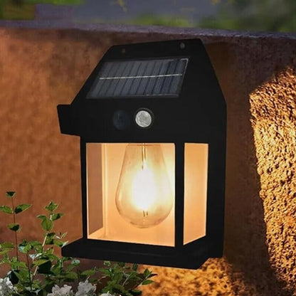 Solar Wall Lights / Lamp Outdoor, Wireless Dusk to Dawn Porch Lights Fixture, Solar Wall Lantern with 3 Modes & Motion Sensor, Waterproof Exterior Lighting with Clear Panel (1 Pc ) - Discount Karo