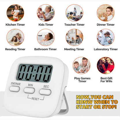 Digital Kitchen Timer with Alarm | Stop Watch Timer for Kitchen | Kitchen Timer with Magnetic Stand |Timer Clock for Study