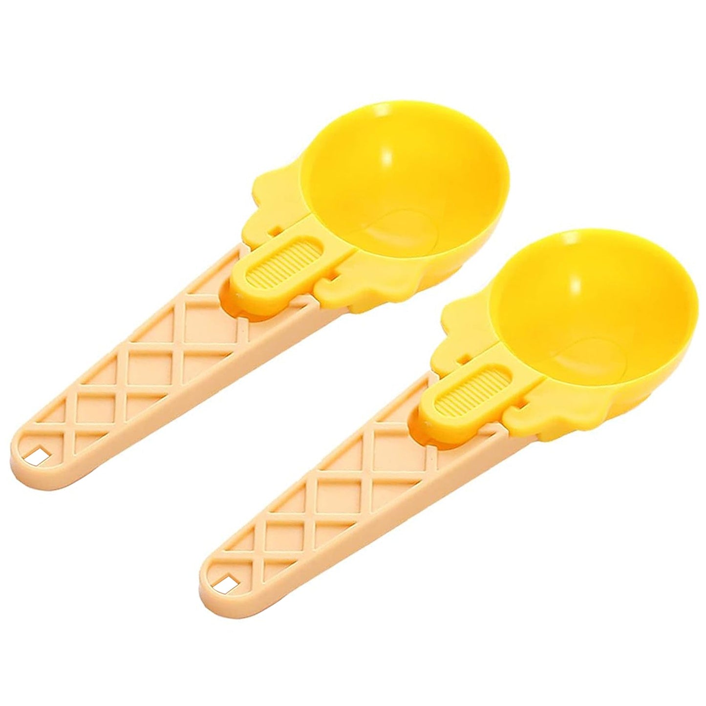 Ice Cream Spoons 2pcs Plastic Water Melon Scoopers with Trigger Dipper and Adults for Summer Party Ice Cream Scoop, Food Serving Spoon Kitchen Tools Ice Cream Digging Spoon Household Spoons Cupcake Spoons Aps Fruit Ball Player (2 Pc) - Discount Karo