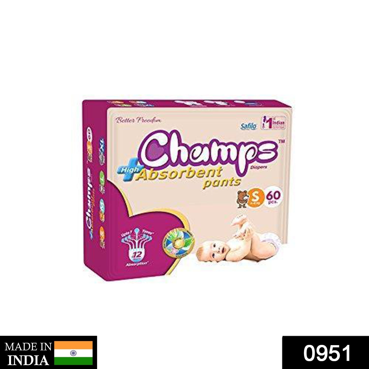 Premium Champs High Absorbent Pant Style Diaper Small, Medium and Large Size Diaper - Discount Karo