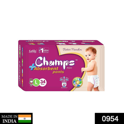 Premium Champs High Absorbent Pant Style Diaper Small, Medium and Large Size Diaper - Discount Karo