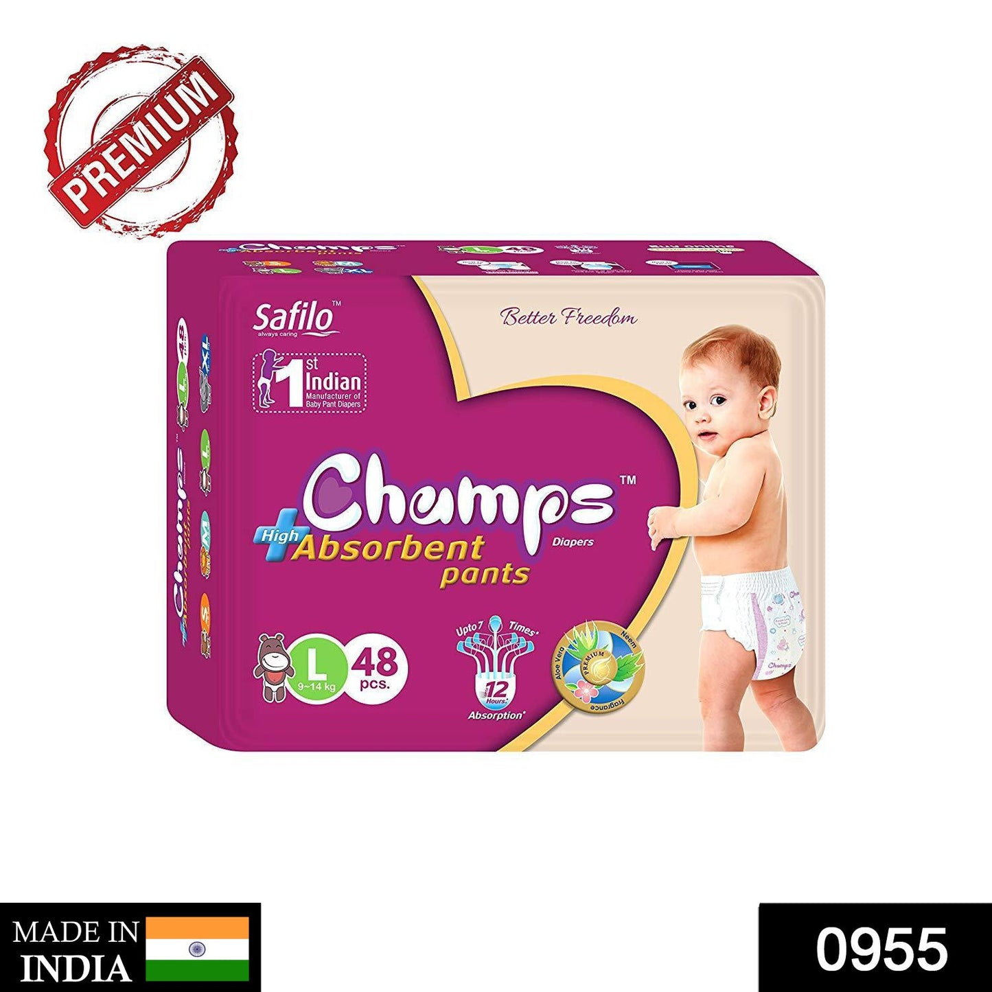 Premium Champs High Absorbent Pant Style Diaper Small, Medium and Large Size Diaper - Discount Karo