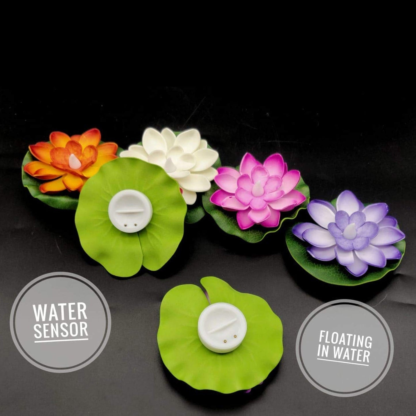 Smokeless LED Lotus Candles (2 Pc): Indoor/Outdoor Décor