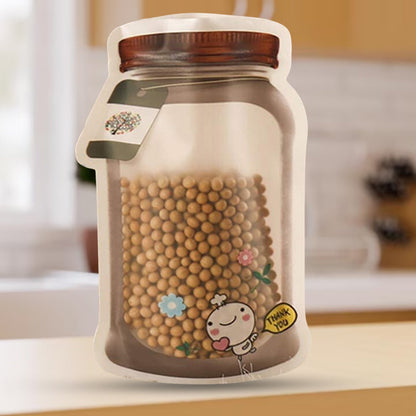 Plastic Transparent Big Jar Shaped Pouch With Zipper (1 Pc) - Discount Karo