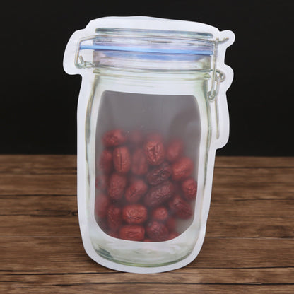 1075 Reusable Airtight Seal Plastic Food Storage Mason Jar Zipper (1000ml) 