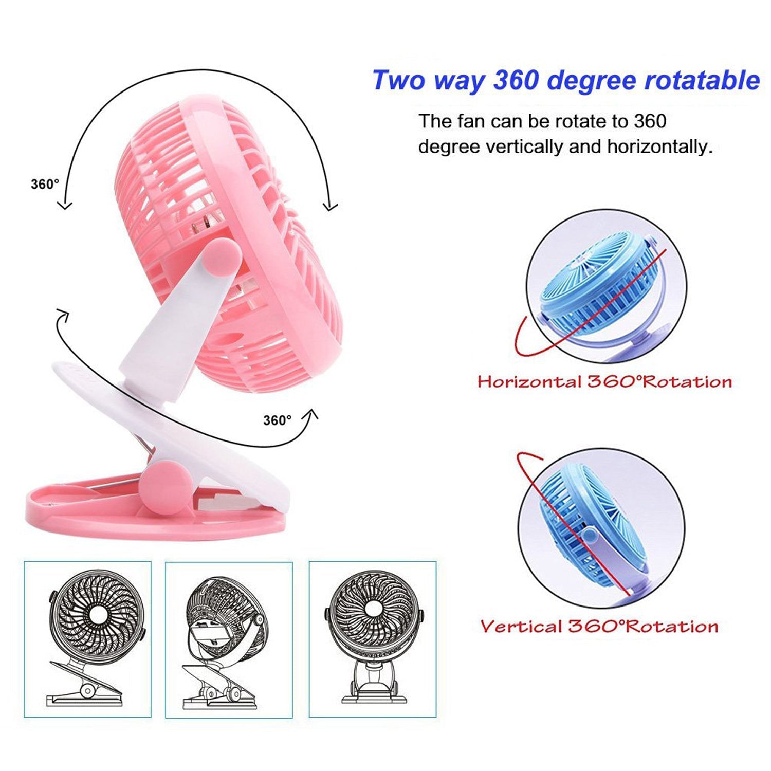 4824 Mini USB Clip Fan widely used in summers for cool down rooms and body purposes. 