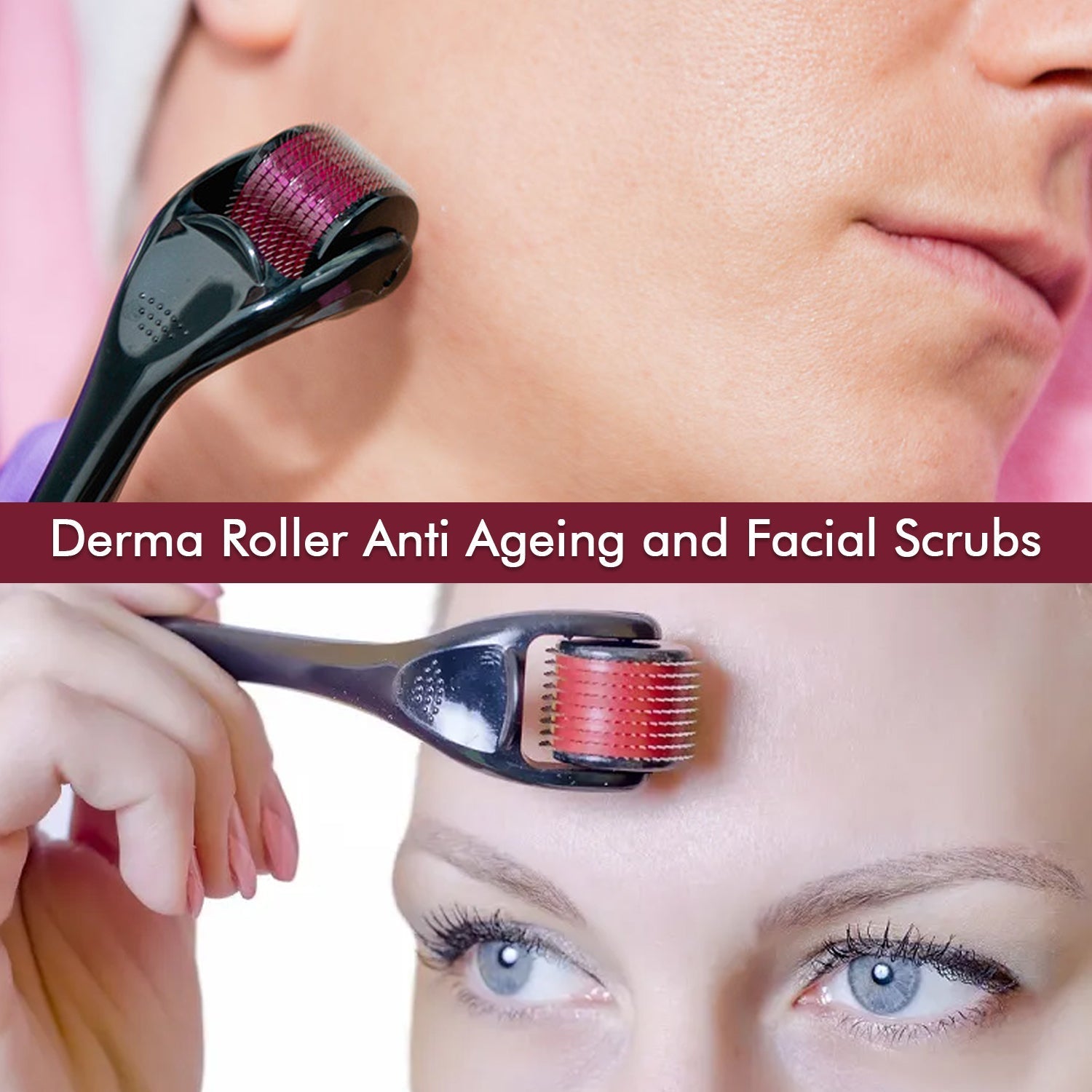 Derma Roller Anti Ageing and Facial Scrubs & Polishes Scar Removal Hair Regrowth (0.75mm) - Discount Karo