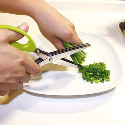 Multifunction Vegetable Stainless Steel Herbs Scissor with 3 Blades - Discount Karo