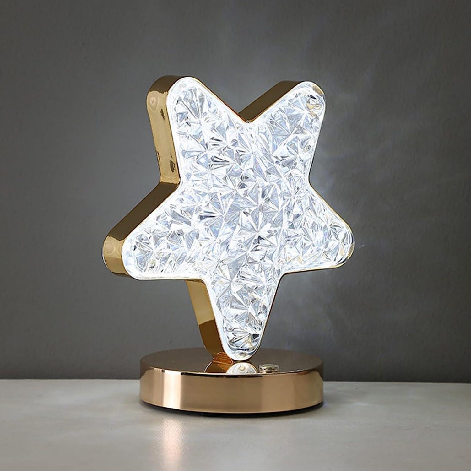 Star Shape Crystal Diamond Lamp Cordless Luxury Lamp with USB Rechargeable, 3-Way Dimmable & Touch Control Decorative Nightstand Lamp for Bedroom, Living Room, Party, Restaurant Decor (1 Pc ) - Discount Karo