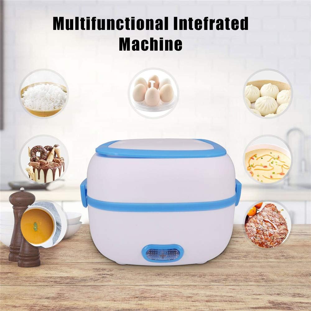 Electric Lunch Box Portable Food Warmer Food Heating Lunch Box Removable Food-Grade Stainless Steel Compartments, 220V 200W, for Car, Truck, office  - Discount Karo