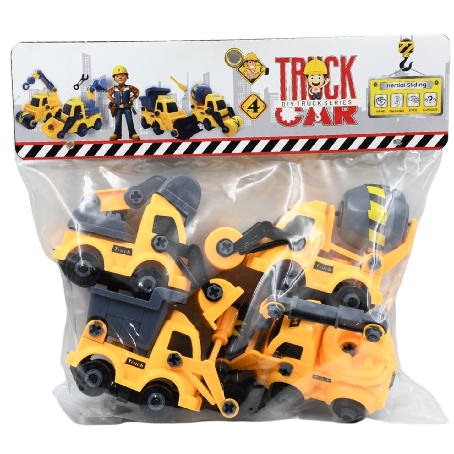 Engineering vehicles Nut Assembly Vehicle Toy, DIY Nut Assembly Vehicle Model Toy Highly Simulation Children Kids Car Model Toy Set (4 Pc Set) - Discount Karo