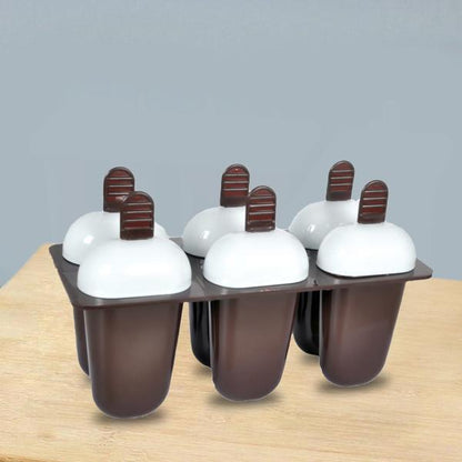 Plastic Ice Candy Maker Kulfi Maker Moulds Set with 6 Cups (Multicolour) - Discount Karo