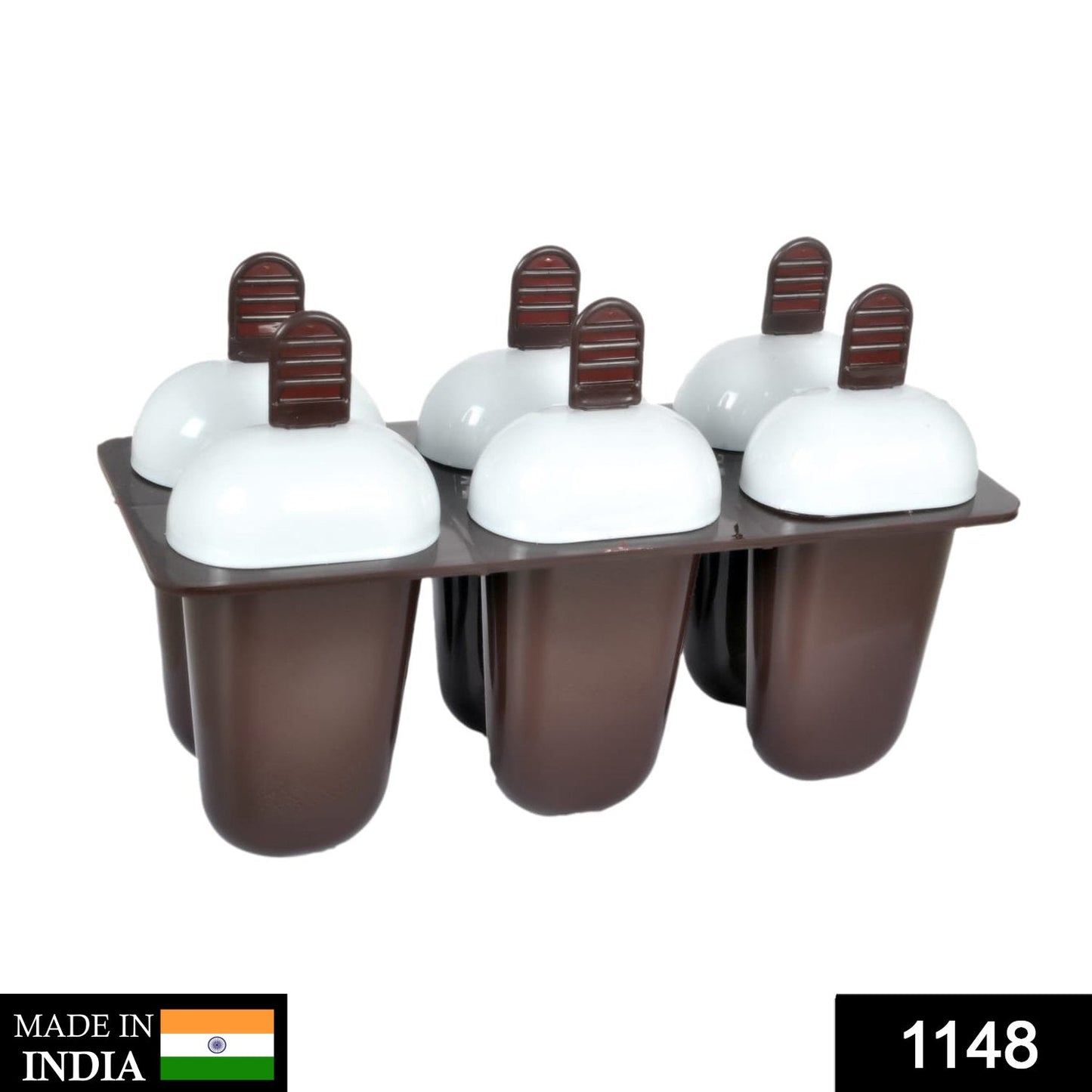 Plastic Ice Candy Maker Kulfi Maker Moulds Set with 6 Cups (Multicolour) - Discount Karo