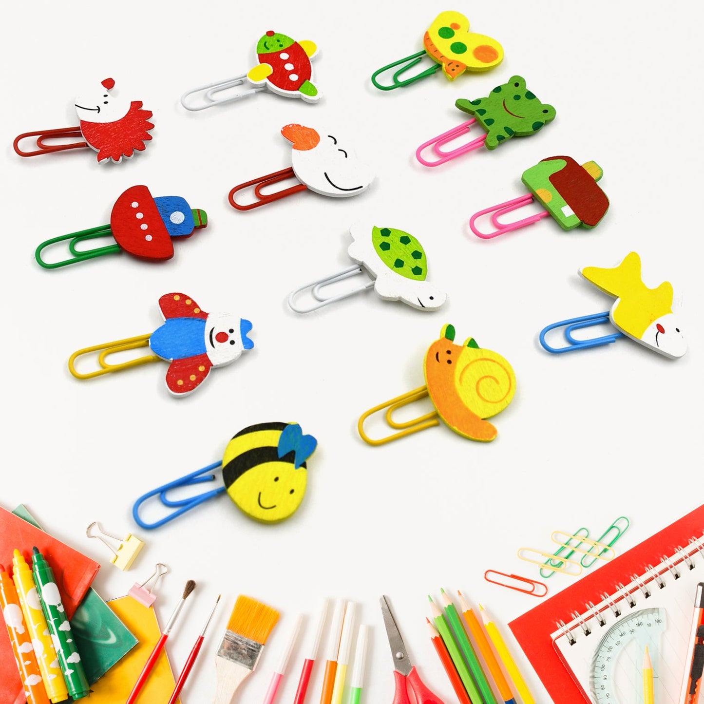 Multifunction Cartoon Paper Clips, Durable & Rustproof, Colored Paper Clips for Paperwork, DIY Work, classify Documents, Bookmark, Snacks Bag Clips, Suitable for Home, School, Office (12 Pcs Set) - Discount Karo