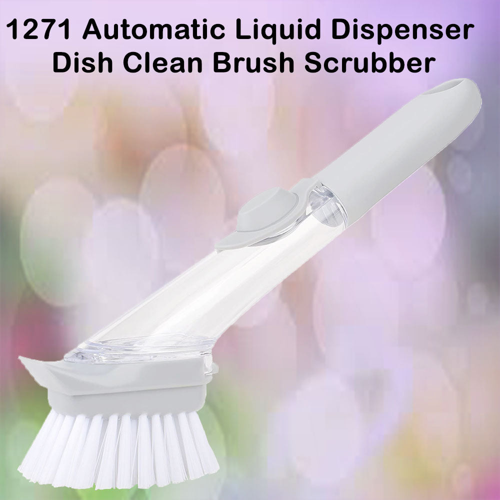 Home & Kitchen Cleaning Brushes, Scrubber, Soap Dispenser Scrub Brush for Pans Pots and Bathtub Sink (2 In 1) - Discount Karo