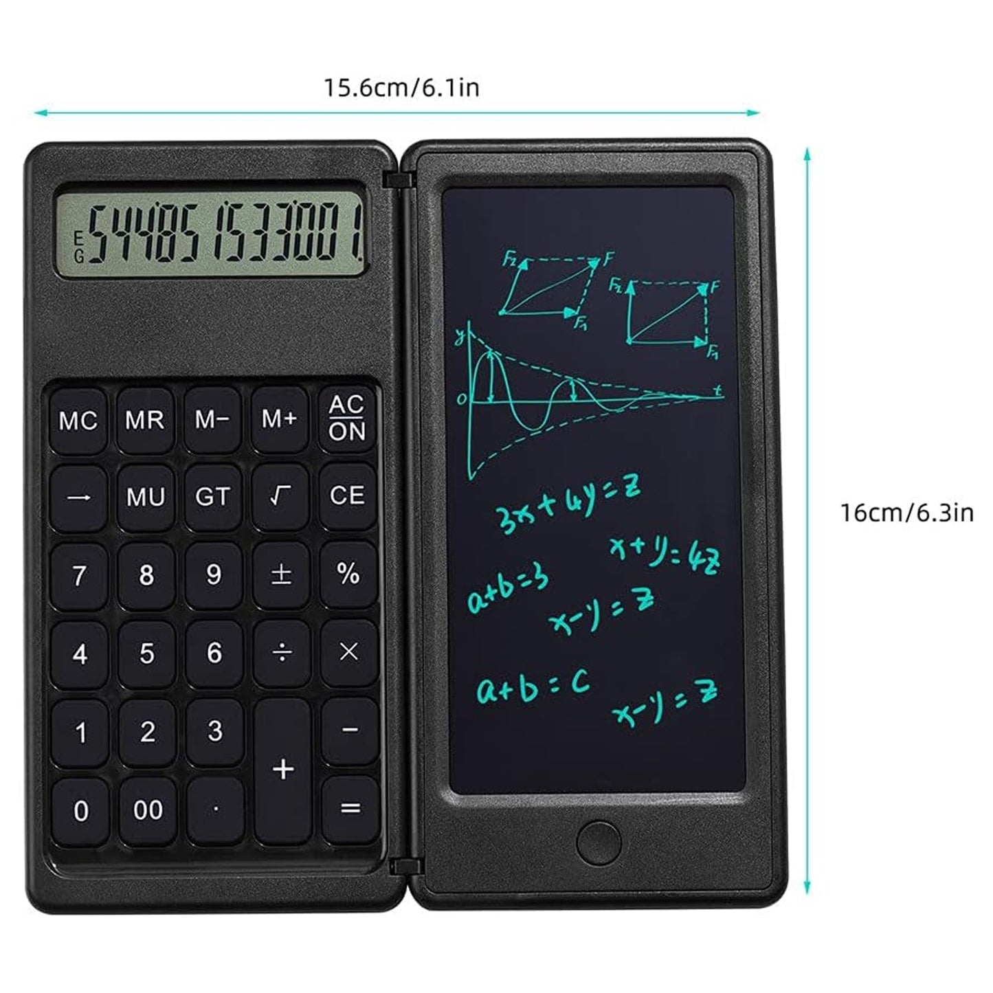 Foldable Calculator With 6 Inch LCD Tablet Digital Drawing Pad Stylus Pen Erase Button Lock Function Smart Calculator   -01 - Discount Karo